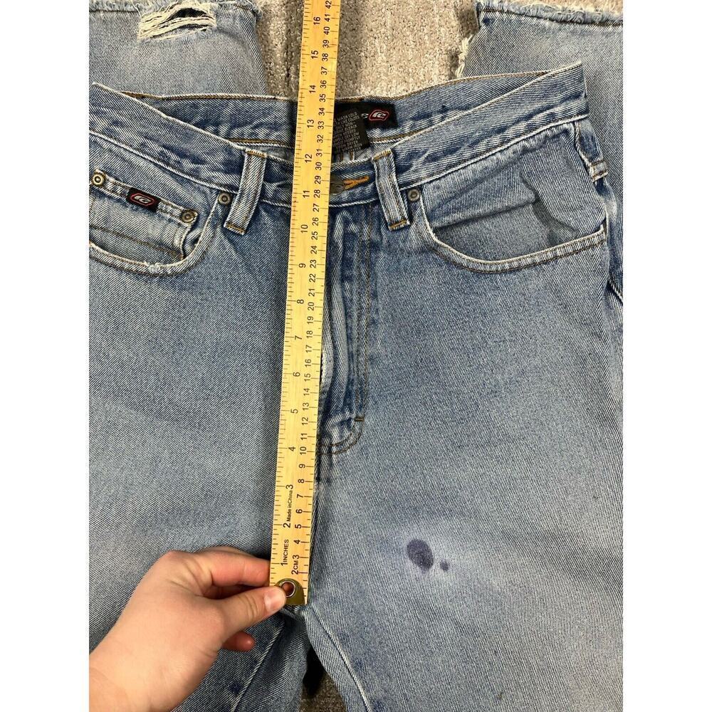 Vintage Y2K Raw Edge Baggy Straight Leg Jeans Mens Size 31x32 - Picture 5 of 10